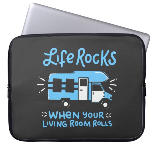 Camping - Lebensgestein Laptopschutzhülle (Vorderseite)