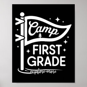 Camping Lehrer 1. Klasse Zurück zur Schule Poster
