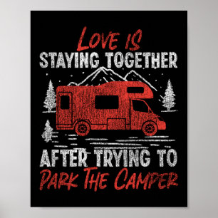 Camping Liebe Bleibe nach dem Versuch zusammen Poster