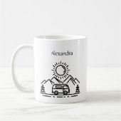 Camping-Liebhaber personalisierter Außenwagen Kaffeetasse (Links)