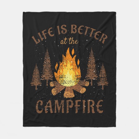 Camping - Life is Better by the Campfire Fleecedecke (Vorderseite)