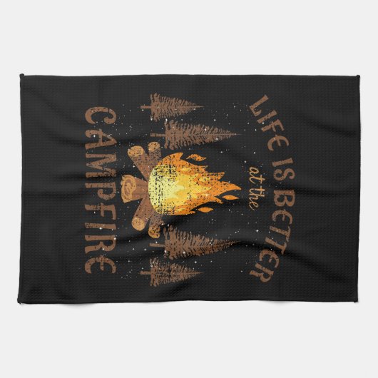 Camping - Life is Better by the Campfire Geschirrtuch (Horizontal)