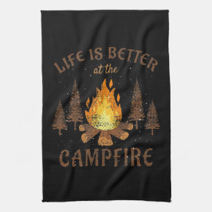 Camping - Life is Better by the Campfire Geschirrtuch