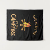 Camping - Life is Better by the Campfire Wandteppich (Vorderseite (Horizontal))