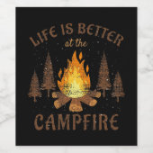 Camping - Life is Better by the Campfire Weinetikett (Einzelnes Label)