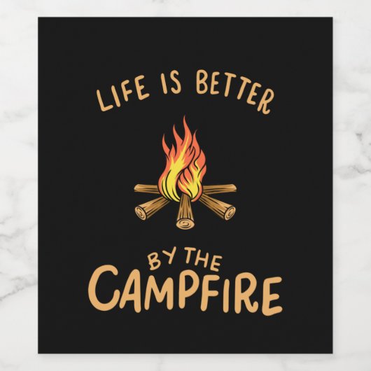 Camping - Life is Better by the Campfire Weinetikett (Einzelnes Label)