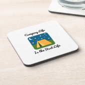 Camping Life ist das beste Leben auf einem Getränkeuntersetzer (Linke Seite)