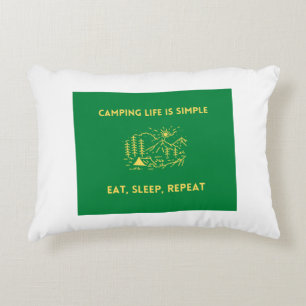 Camping Life ist einfach, essen, schlafen, wiederh Dekokissen