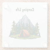 Camping Life mit einem Zelt im Wald Glasuntersetzer (Rückseite)