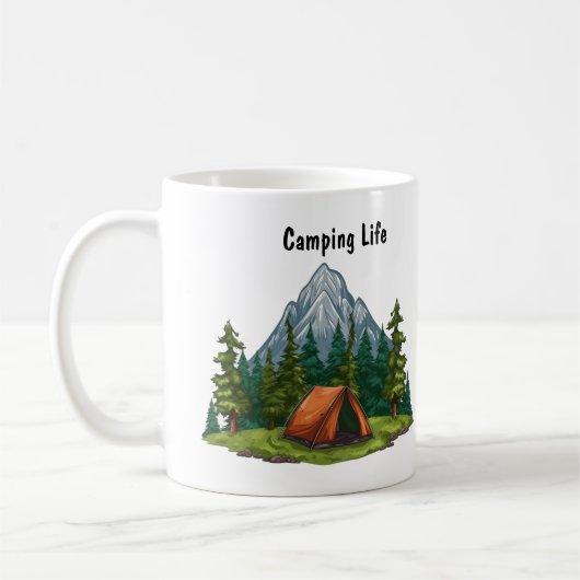 Camping Life mit einem Zelt im Wald Kaffeetasse (Links)