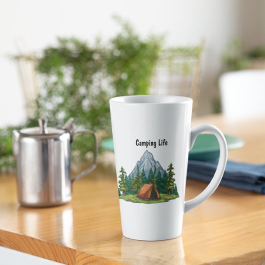 Camping Life mit einem Zelt im Wald Milchtasse