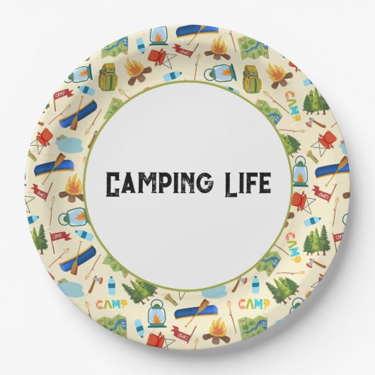 Camping Life Pappteller (Vorderseite)