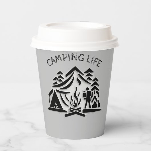 Camping Life Personalisiere den Namen Text Kaffee Pappbecher (Vorderseite)