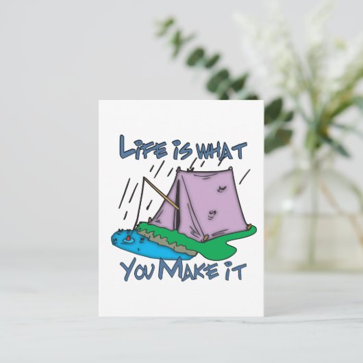 Camping Life Postkarte (Stehend Vorderseite)