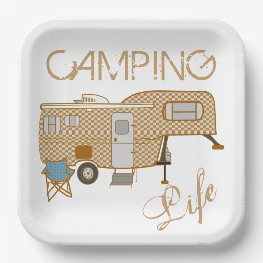 Camping Life Sprichwort 5th Wheel RV Camper Pappteller (Vorderseite)