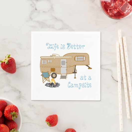 Camping Life Sprichwort 5th Wheel RV Camper Serviette (Beispiel)