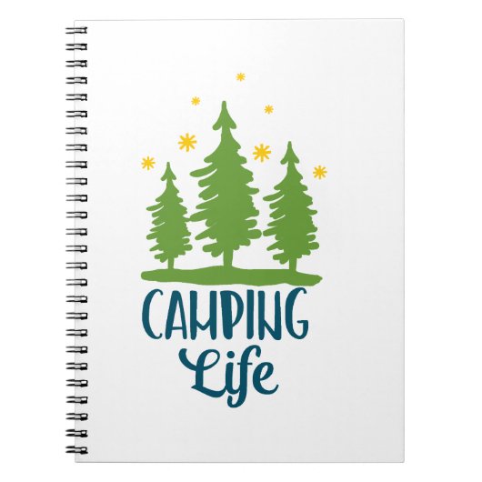 Camping Life Typografie Notizblock (Vorderseite)