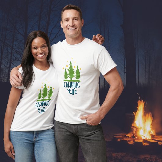Camping Life Typografie T-Shirt