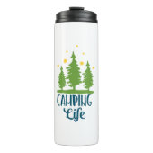 Camping Life Typografie Thermosbecher (Vorderseite)