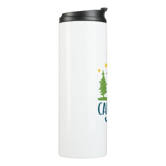 Camping Life Typografie Thermosbecher (Nach links gedreht)