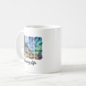Camping Life Watercolor Adventure with Tent trees Kaffeetasse (Vorderseite Links)