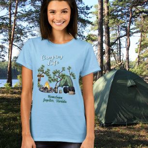 Camping Life Zelt Camper T-Shirt Heimatort