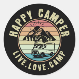 Camping - Live. Liebe. Lager im Freien Runder Aufkleber