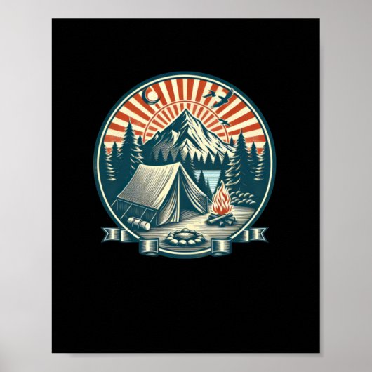 Camping-Logo Sehr Cool Poster (Vorne)