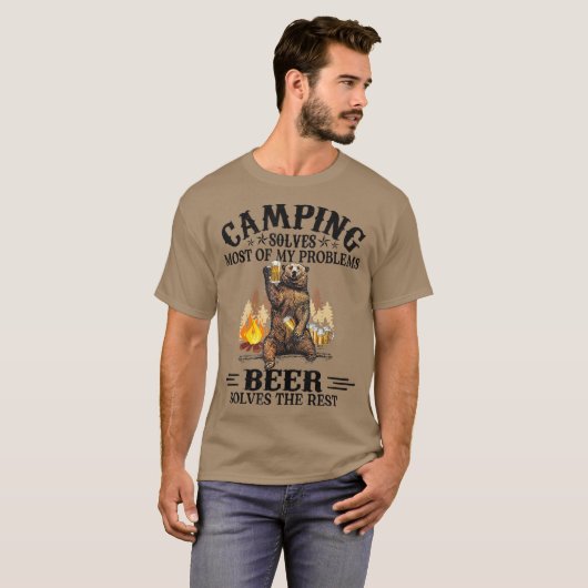 Camping löst die meisten meiner Probleme Bär und T-Shirt (Vorne ganz)