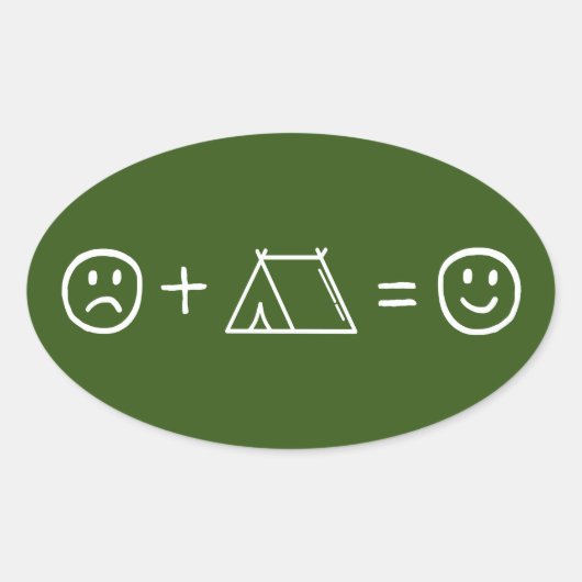 Camping macht dich glücklich ovaler aufkleber (Vorderseite)