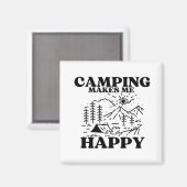 Camping macht mich glücklich magnet (Vorderseite/Rückseite)