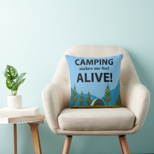 Camping macht mich lebendig kissen