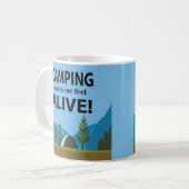 Camping macht mich zu einem lebendigen Camping Kaffeetasse (Vorderseite Links)