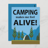 Camping macht mich zu einem lebendigen Camping Postkarte (Vorne/Hinten)