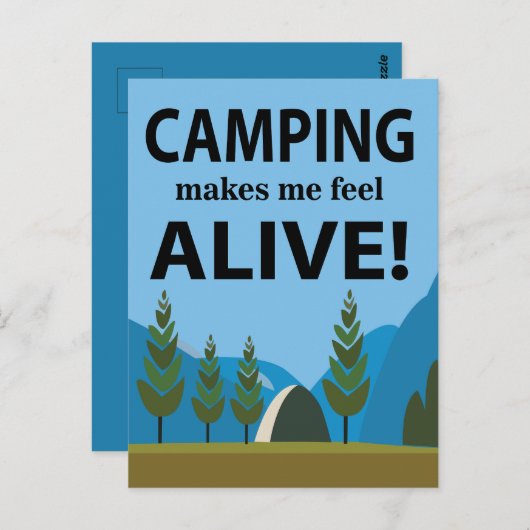 Camping macht mich zu einem lebendigen Camping Postkarte (Vorne/Hinten)