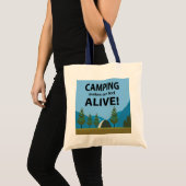 Camping macht mich zu einem lebendigen Camping Tragetasche (Vorderseite (Produkt))
