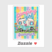 Camping Mädchen Reise Sommer Aufkleber (Blatt)