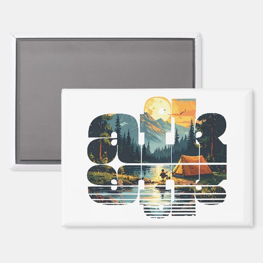 Camping Magnet (Vorderseite/Rückseite)