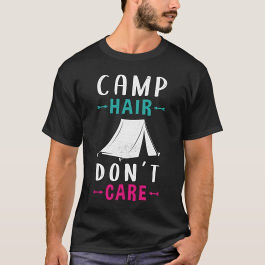 Camping Mama Camper Camp Haar Geschenk T-Shirt (Vorderseite)