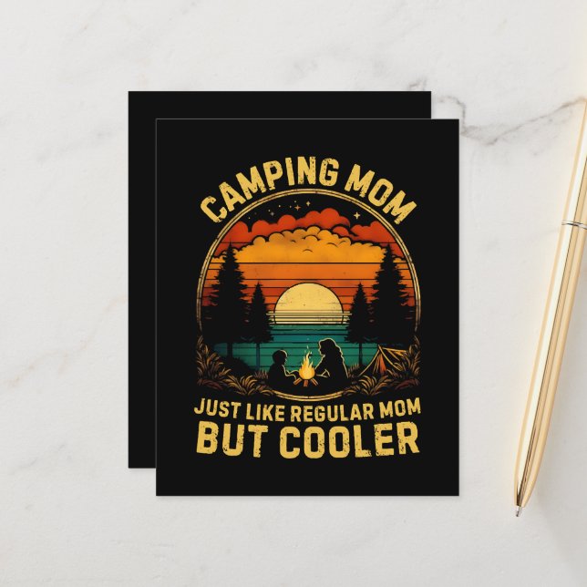 Camping-Mama, genau wie eine normale Mama (Vorderseite/Rückseite Beispiel)