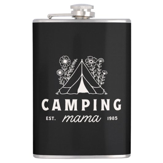 Camping-Mama Sommercamp Camper Müttertag Flachmann (Vorderseite)