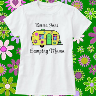 Camping Mama Sweet Camper Trailer mit Name T-Shirt