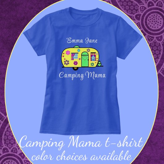 Camping Mama Sweet Camper Trailer mit Name T-Shirt