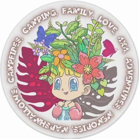 Camping Marshmallows Liebe Brown Aufkleber (Vorderseite)