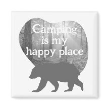 Camping mein glücklicher Platz schwarz in weiß, an