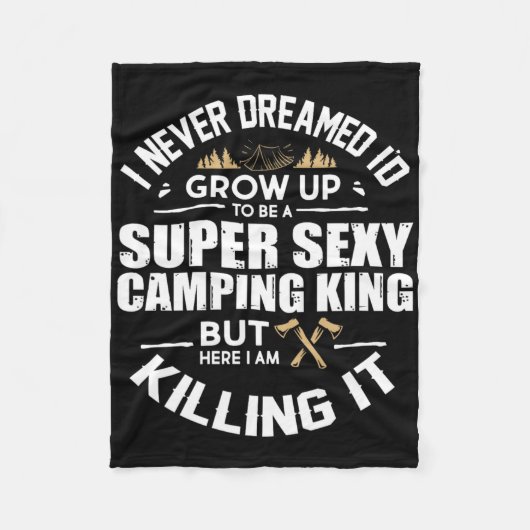 Camping Men Camper Rv Camping Vacation Camping Dad Fleecedecke (Vorderseite)