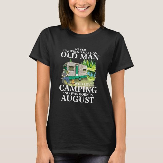 Camping Mens Old Man Camper Caravan Motorhome Augu T-Shirt (Vorderseite)