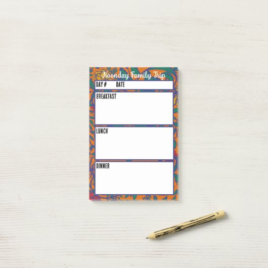 Camping-Menü-Essensplanungstool Post-it Klebezettel (Auf Schreibtisch)