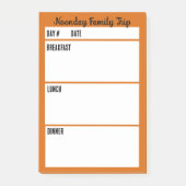 Camping-Menü-Essensplanungstool Post-it Klebezettel (Vorderseite)