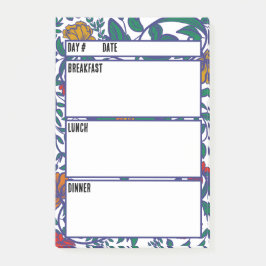 Camping-Menü-Essensplanungstool Post-it Klebezettel